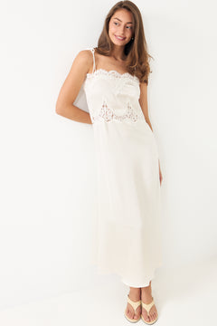 Solvei Midi Strap Dress - Pearl