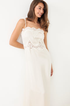 Solvei Midi Strap Dress - Pearl