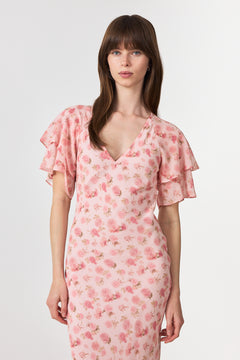 Celesse Flower Fade Dress - Light Pink