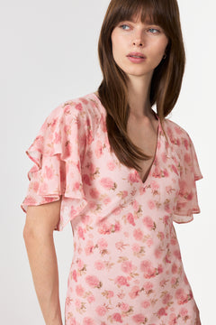 Celesse Flower Fade Dress - Light Pink