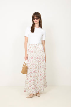 Fippo Spring Flower Skirt - Off White