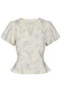 Jasmin Delicate Flower Blouse - Creme