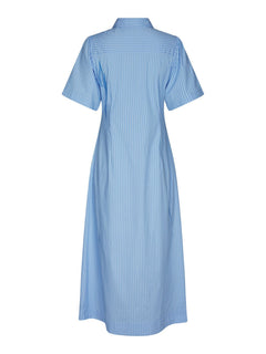 Baia Stripe Poplin Dress - Light Blue