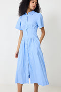 Baia Stripe Poplin Dress - Ljusblå