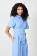 Baia Stripe Poplin Dress - Ljusblå