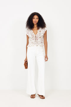 Netali Spring Flower Top - Off White