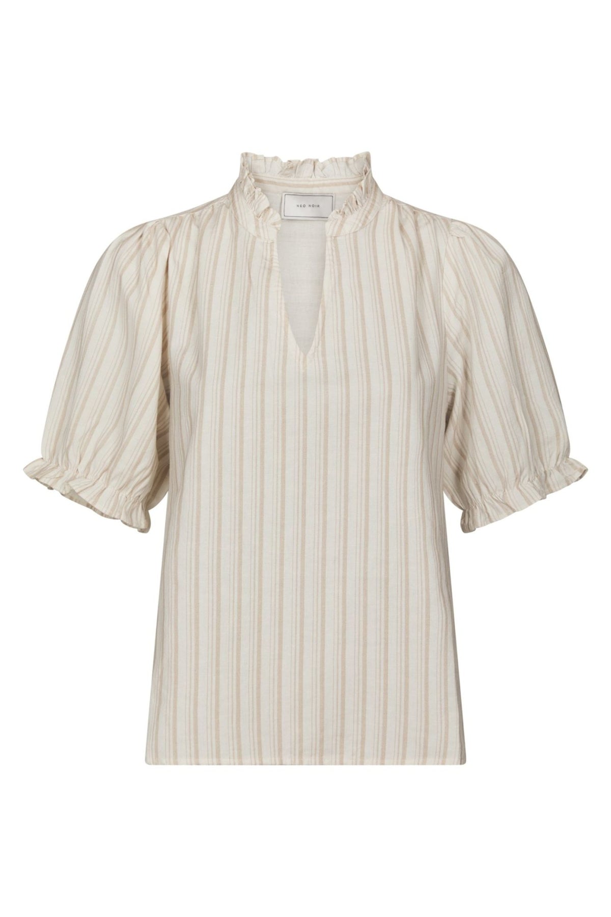 Odesa Linen Stripe Blouse - Sand