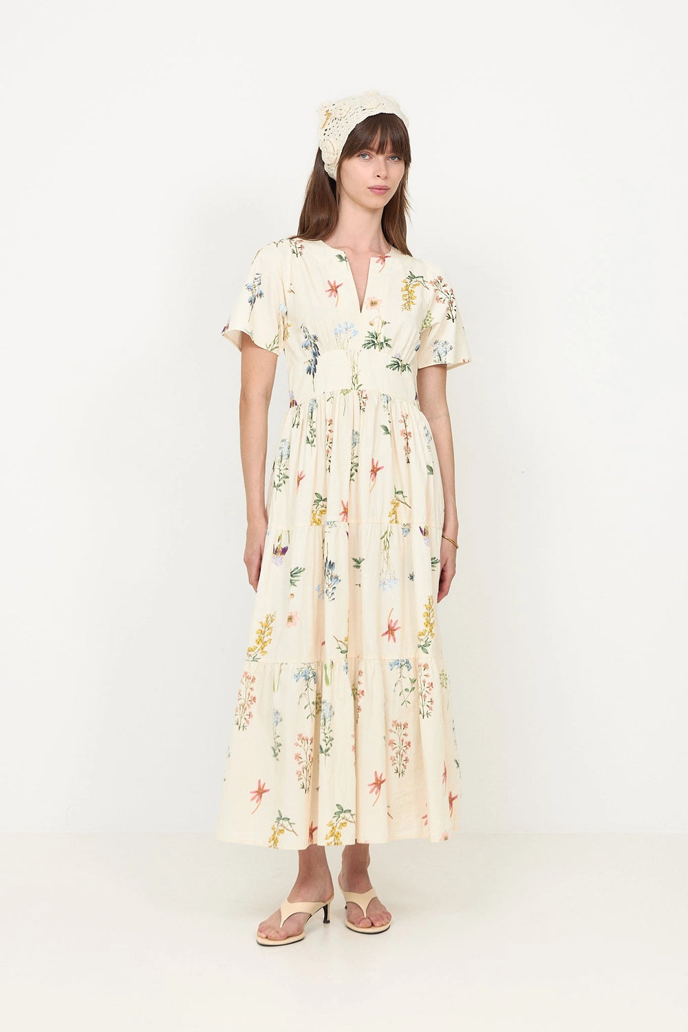 Gardena Flower Rank Dress - Off White