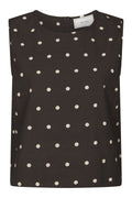 Polly Dot Topp - Dark Brown