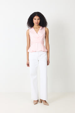 Risetta Heavy Sateen Top - Light Pink