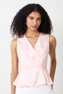 Risetta Heavy Sateen Top - Light Pink