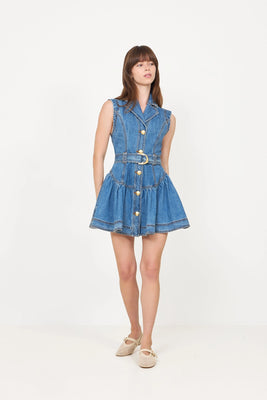 Liliana Denim Mini Dress - 90'S Wash