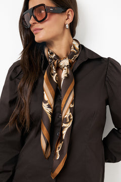 Lola Silk Scarf - Brown