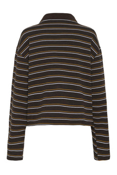 Gzpilova LS Polo Tee - Ganache Striped