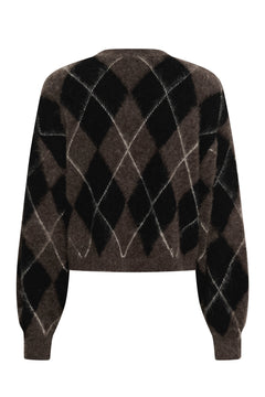 Gzsida Multi Cardigan - Black/Chestnut/Ivory