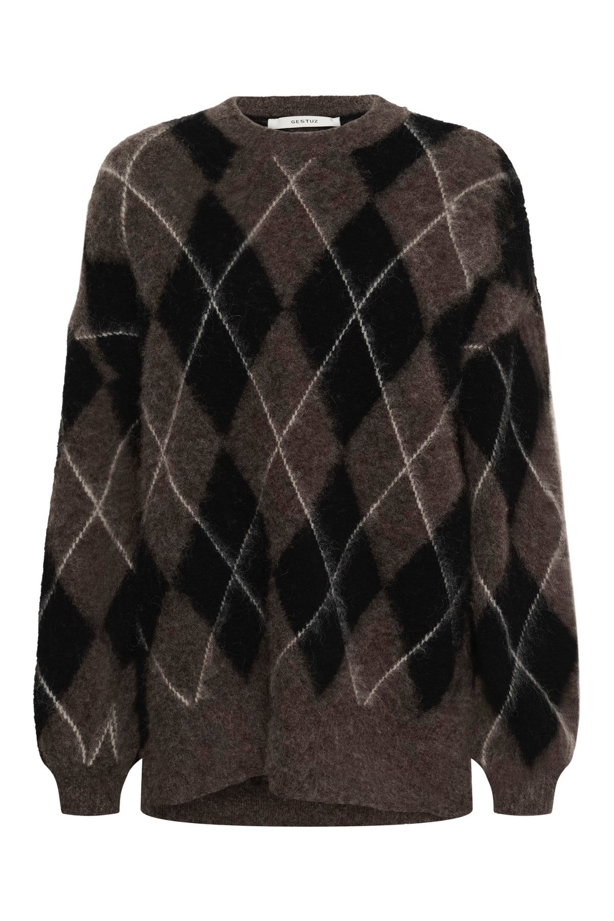 Gzsida Multi Long Pullover - Black/Chestnut/Ivory