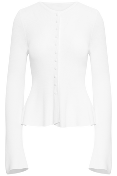 Ida Peplum Cardigan - White