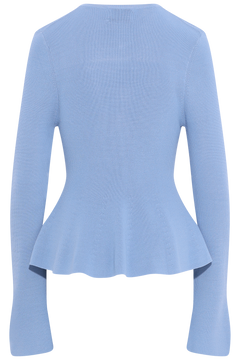 Ida Peplum Cardigan - Blue