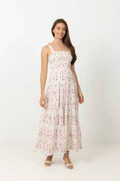 Magni Cotton Maxi Dress - Pink Floral