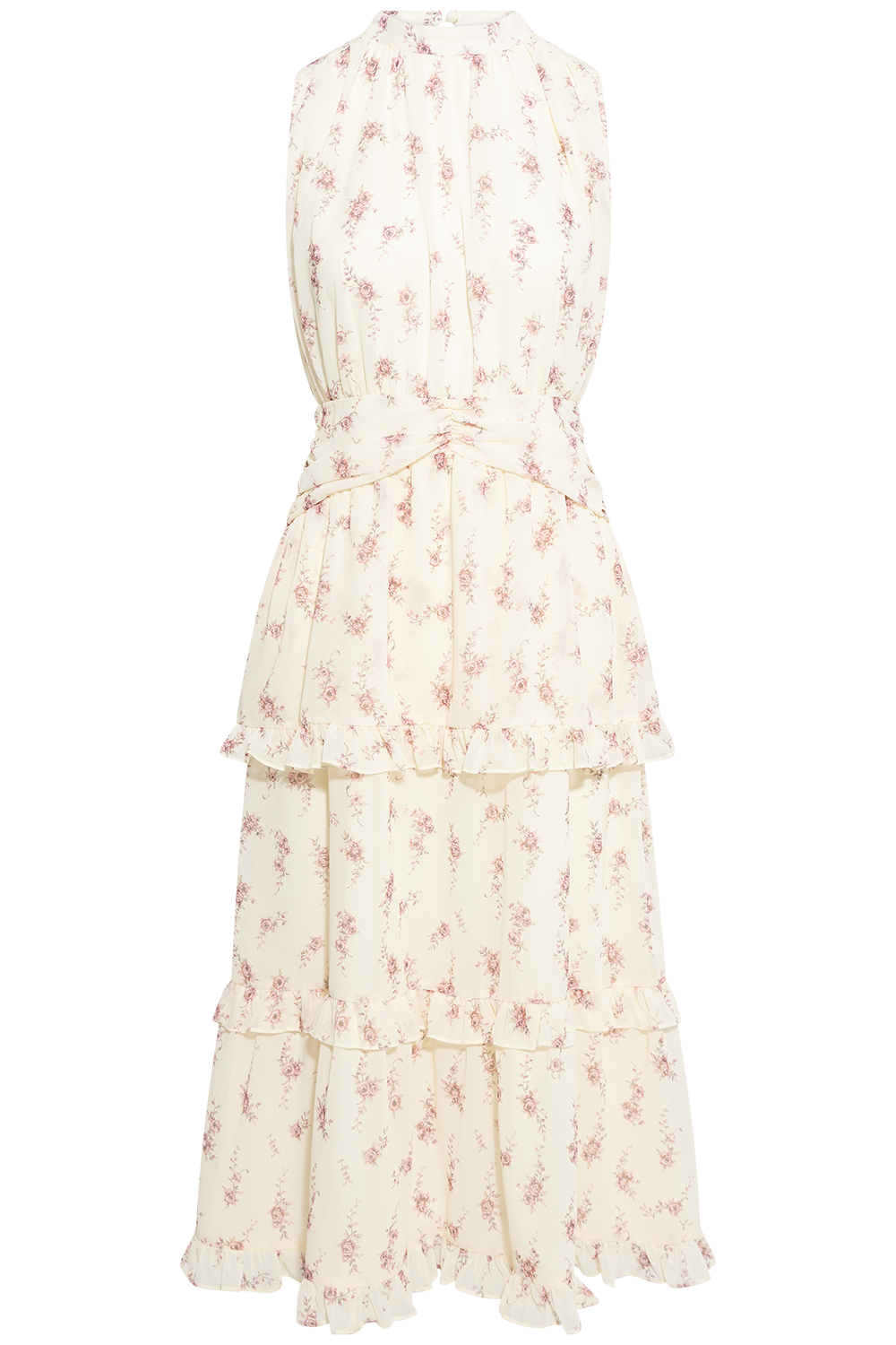Jasminic Long Dress - Off White Vintage Rose