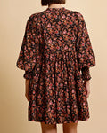 Baby Cord Belt Dress - Dark Blossom