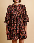 Baby Cord Belt Dress - Dark Blossom