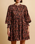 Baby Cord Belt Dress - Dark Blossom