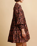 Baby Cord Belt Dress - Dark Blossom