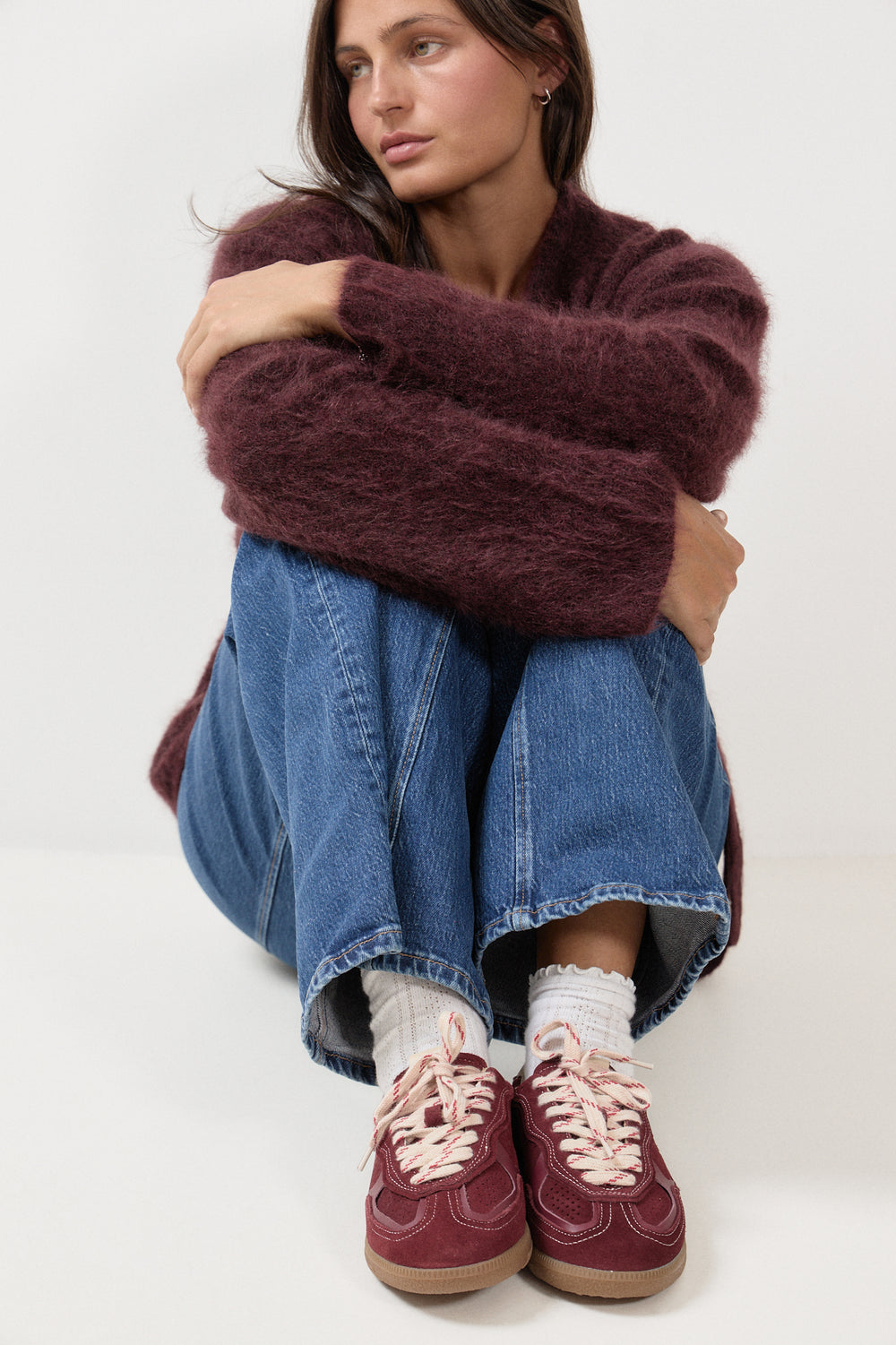 Tb.490 Rife Leather Sneakers - Burgundy Cream