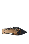 Biamaralyn Multi Buckle Slingback Faux Leather - Svart Lakk