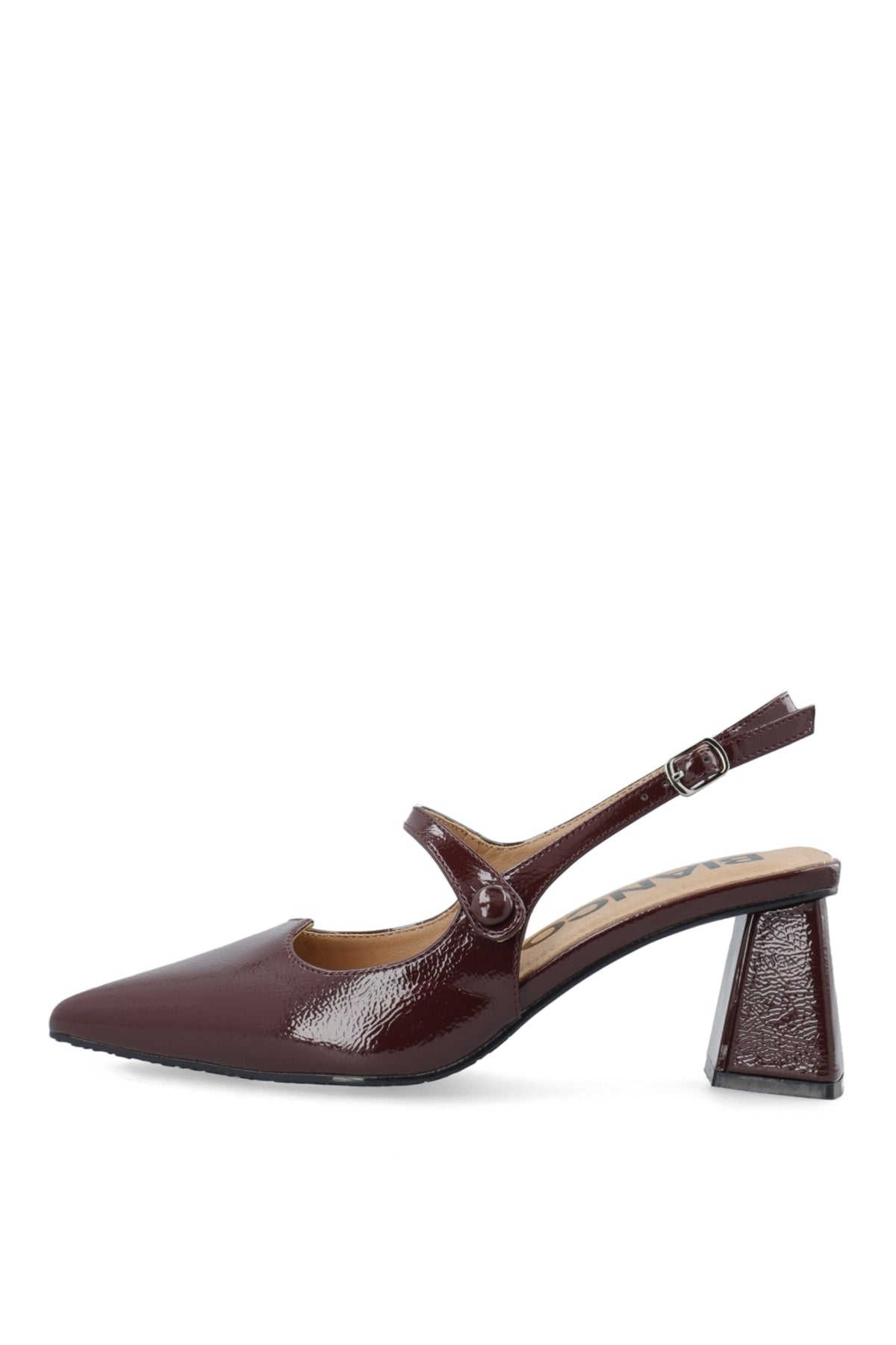Biamaralyn Heart Mary Jane Slingback Faux Leather - Burgundy Patent