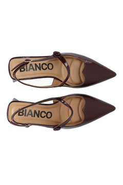 Biamaralyn Heart Mary Jane Slingback Faux Leather - Burgundy Patent