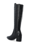 Biadevived Stretch Knee High Boot Smooth Faux Leather - Svart