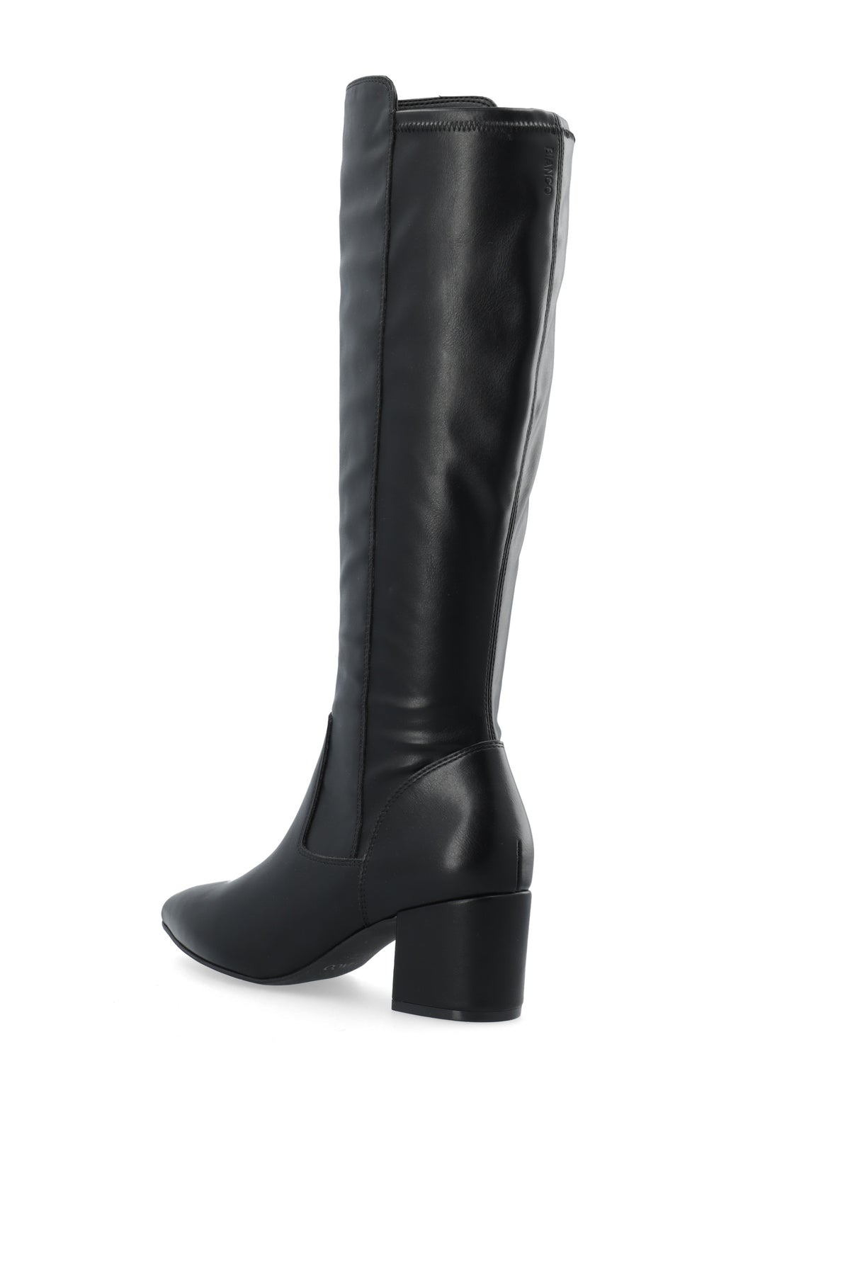 Biadevived Stretch Knee High Boot Smooth Faux Leather - Svart