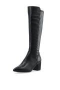 Biadevived Stretch Knee High Boot Smooth Faux Leather - Svart