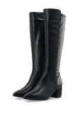 Biadevived Stretch Knee High Boot Smooth Faux Leather - Svart