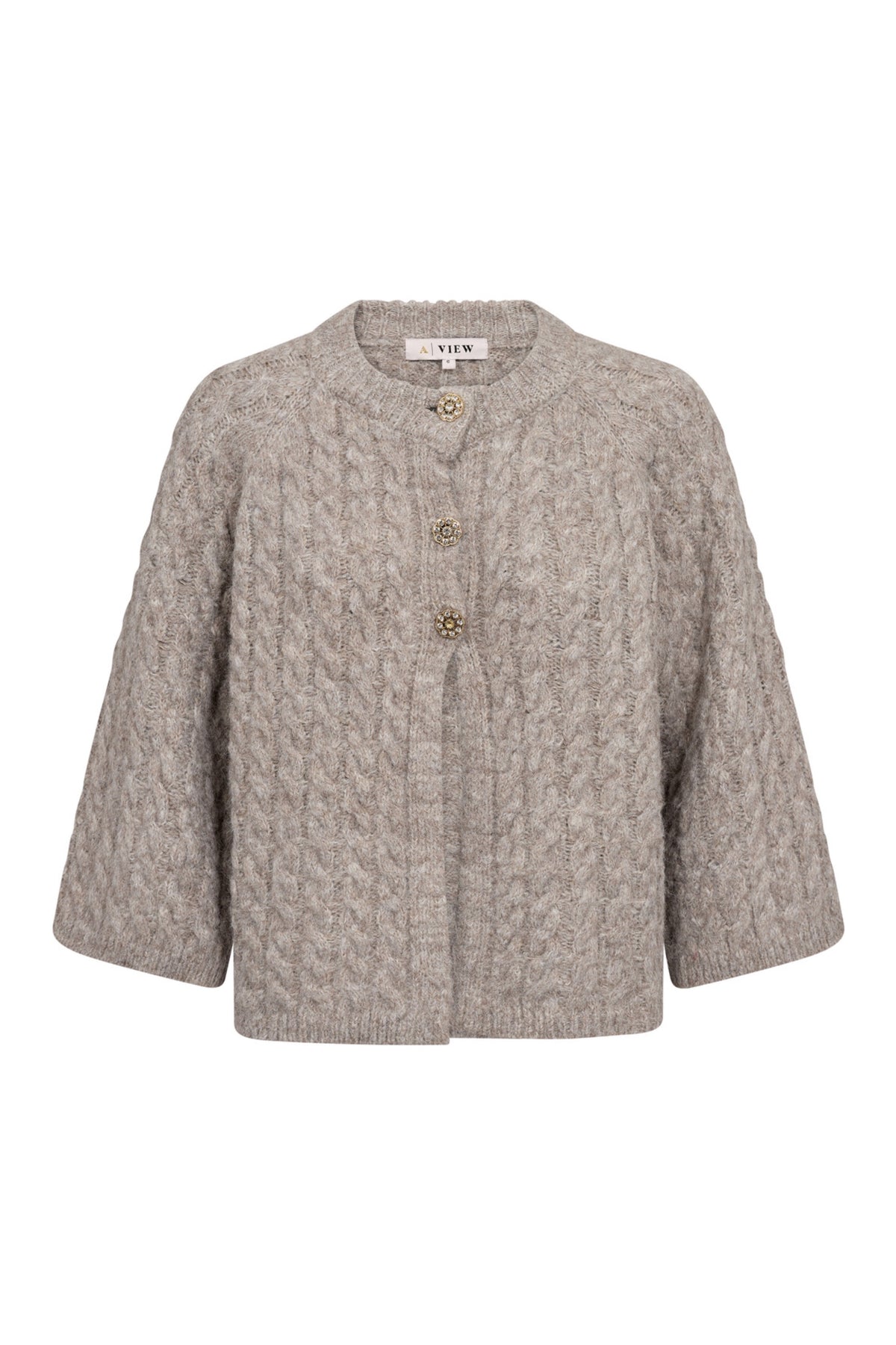 Kabba New Knit Cardigan - Ljusbrun