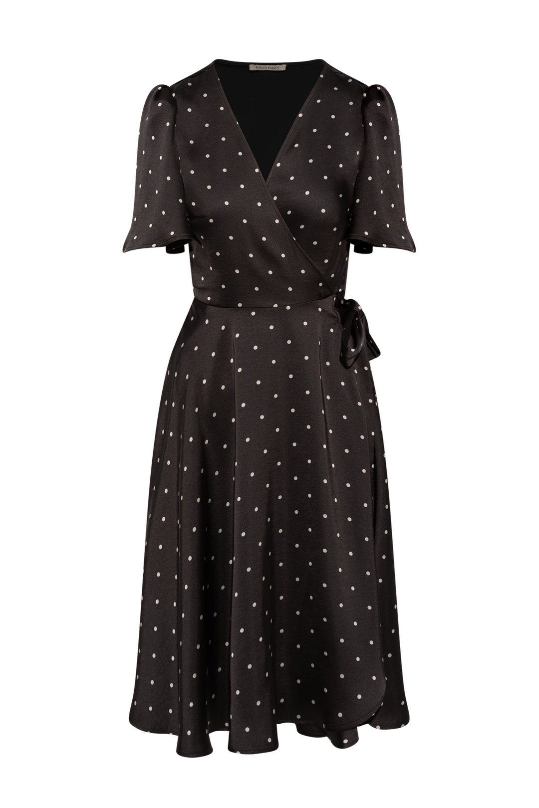 Florence Wrap Dress - Black Ivory Dots