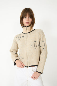 Iben Zip Jacket - Light Beige Melange