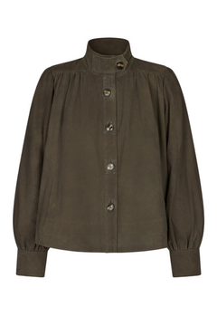Zonie Suede Jacket - Black Olive