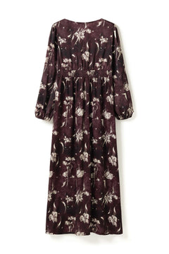 N-Lilith Maxi Dress - Dovie Burgundy Print
