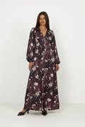 N-Lilith Maxi Dress - Dovie Burgundy Print