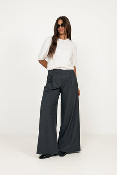 N-Kazia Mw Pants - Grey Herringbone