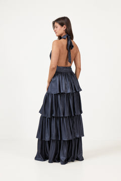 Angel Open Back Maxi Dress - Navy