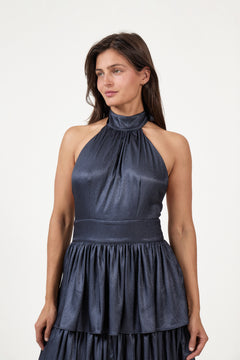 Angel Open Back Maxi Dress - Navy