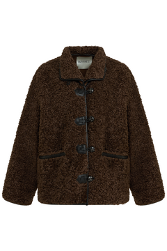 Ingrid B Faux Shearling Jacket - Dark Brown