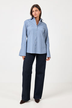 Julie Shirt - Sky Blue Stripe