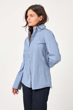 Julie Shirt - Sky Blue Stripe