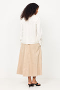 Jonna Reg Ls Open Collar Skjorta - Egret