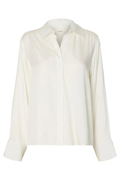 Jonna Reg Ls Open Collar Shirt - Egret